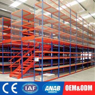 Mezzanine floor board racking system for warehouse storage